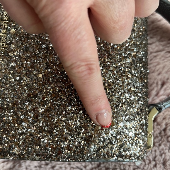 NWT KATE SPADE Maisie WKRU5692 Laurel way glitter gunmetal (031) bag - Picture 3 of 7